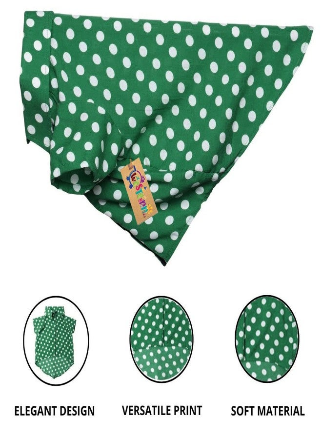 ويستيرن إرا قميص قطني مطبوع من ويسترن إيرا، قميص أساسي للكلاب يسمح بمرور الهواء، قميص فائق النعومة، قميص خفيف الوزن لطيف لحيواناتك الأليفة، ملابس مريحة للغاية للكلاب (صغير - 14 بوصة) (أخضر منقط) - Image 2